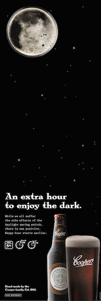 Coopers dark extra hour april 2015